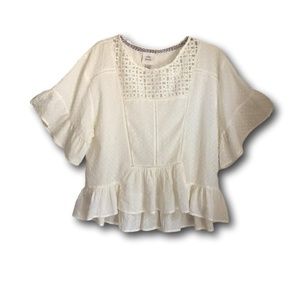 Knox Rose Cream Babydoll Blouse